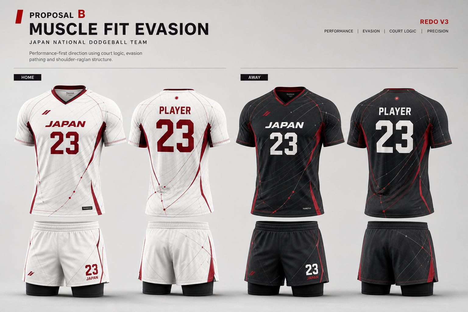 Proposal B Muscle Fit Evasion Japan dodgeball uniform design
